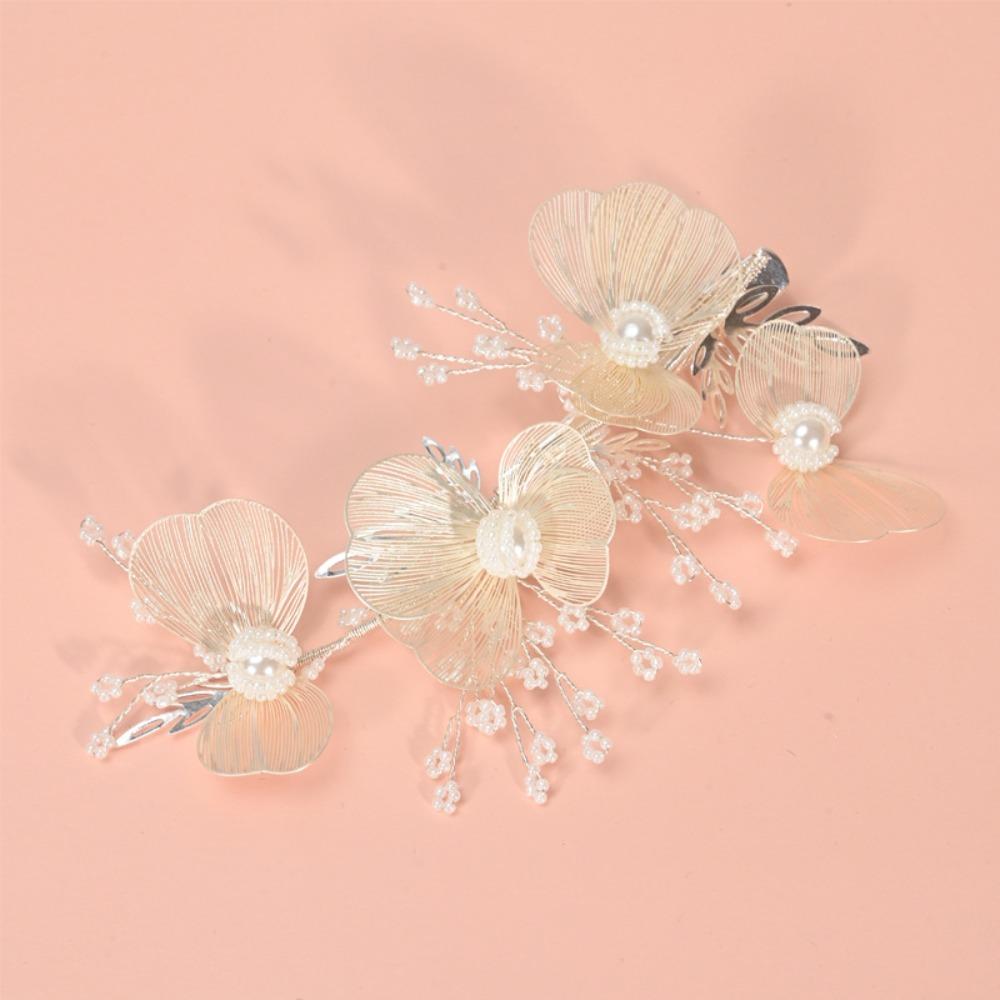 Pearls Bridal Hairpin Exquisite Flower Pinch Hair Clip Headwear Wedding Headdress Women срібний
Pearls Bridal Hairpin Exquisite Flower Pinch Hair Clip Headwear Wedding Headdress Women срібний
