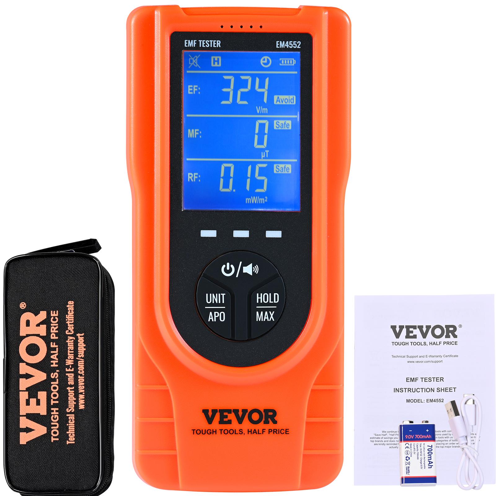 VEVOR 3-in-1 EMF Meter 5Hz - 3.5GHz Handheld Rechargeable Electromagnetic Field Radiation Detector Digital LCD Tester, Discount canada
VEVOR 3-in-1 EMF Meter 5Hz - 3.5GHz Handheld Rechargeable Electromagnetic Field Radiation Detector Digital LCD Tester, Discount canada