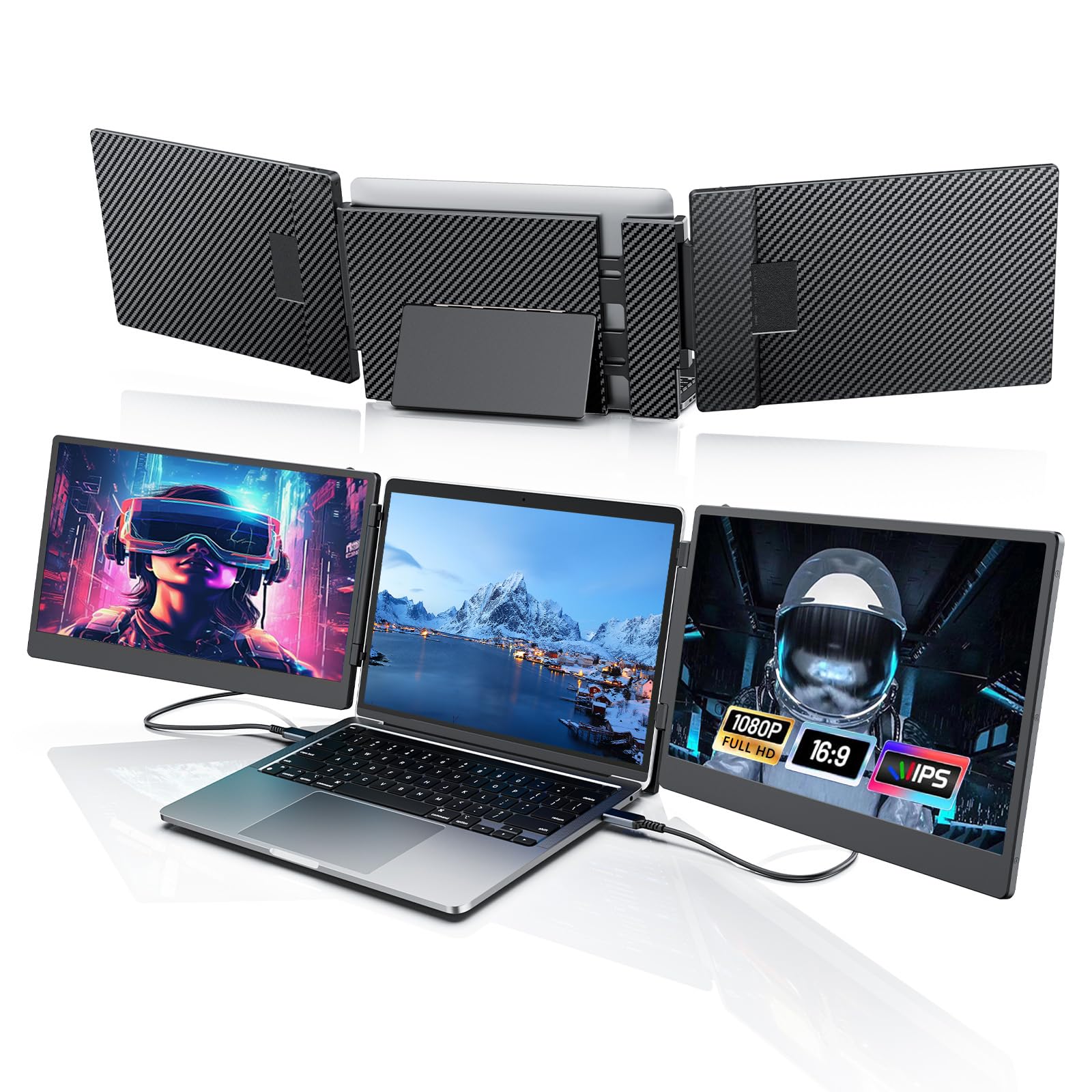 Dual Display Portable Monitor 2 Screens Triple Monitor for Laptops Dual Monitor Rotation Foldable Mobile Display Easy Connection Compatible with чорний
Dual Display Portable Monitor 2 Screens Triple Monitor for Laptops Dual Monitor Rotation Foldable Mobile Display Easy Connection Compatible with чорний