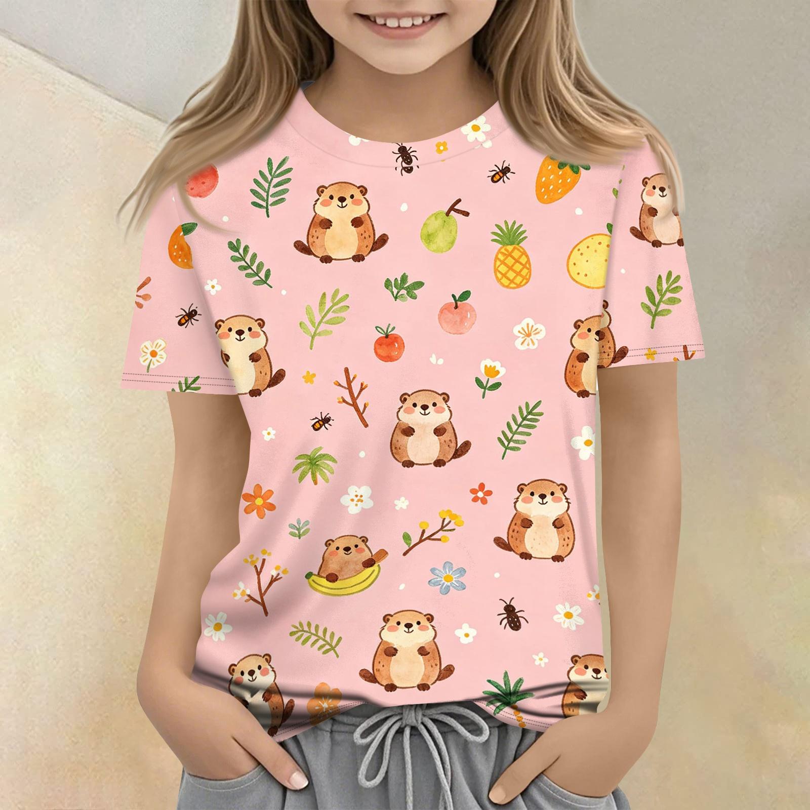 Kids Animal Print Crew Neck Short Sleeve Casual Loose Fit T Shirt Top for Children Boys Girls Summer Wear 160 рожевий
Kids Animal Print Crew Neck Short Sleeve Casual Loose Fit T Shirt Top for Children Boys Girls Summer Wear 160 рожевий