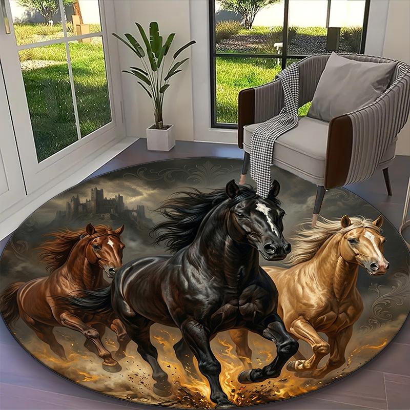 1pc Mythic Cosmic Stallion Printed Chair Rug for Home Office Use, Living Room Kitchen Game Room Round Carpet Diameter 60cm
1pc Mythic Cosmic Stallion Printed Chair Rug for Home Office Use, Living Room Kitchen Game Room Round Carpet Diameter 60cm