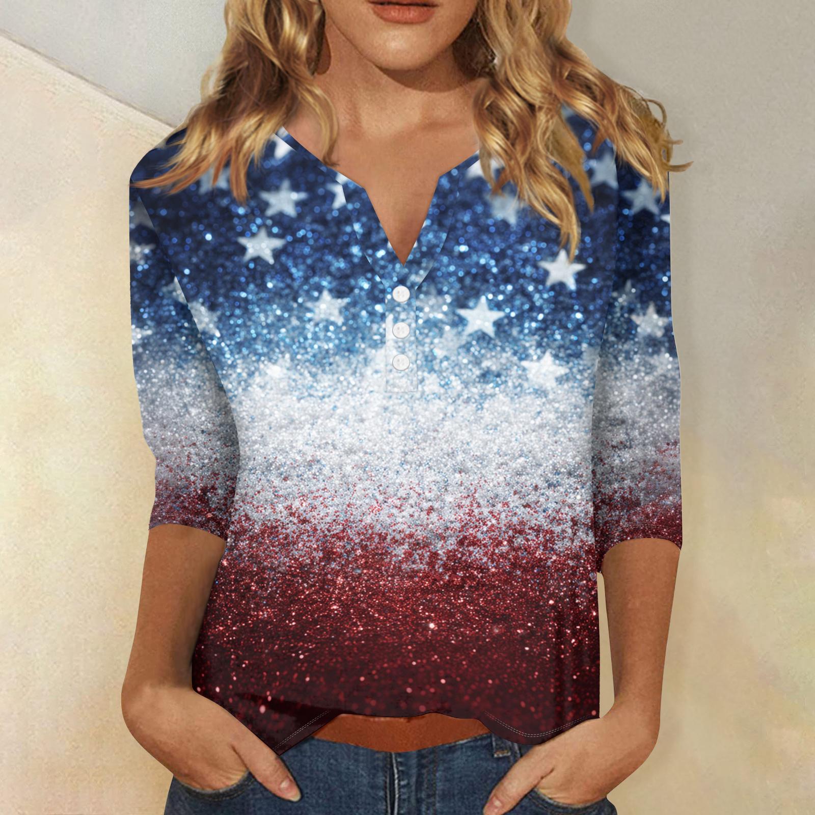Women Casual V Neck Button Three Quarter Sleeve Top Floral Print Lightweight Loose Fit Blouse for Summer Autumn XXL
Women Casual V Neck Button Three Quarter Sleeve Top Floral Print Lightweight Loose Fit Blouse for Summer Autumn XXL