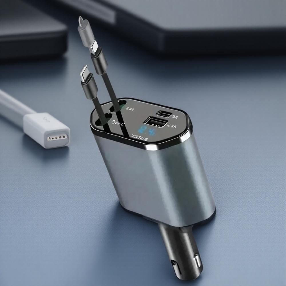 120W Fast Car Charger Telescopic Cable Dual USB Adapter Multifunctional Cigarette Lighter Splitter
120W Fast Car Charger Telescopic Cable Dual USB Adapter Multifunctional Cigarette Lighter Splitter