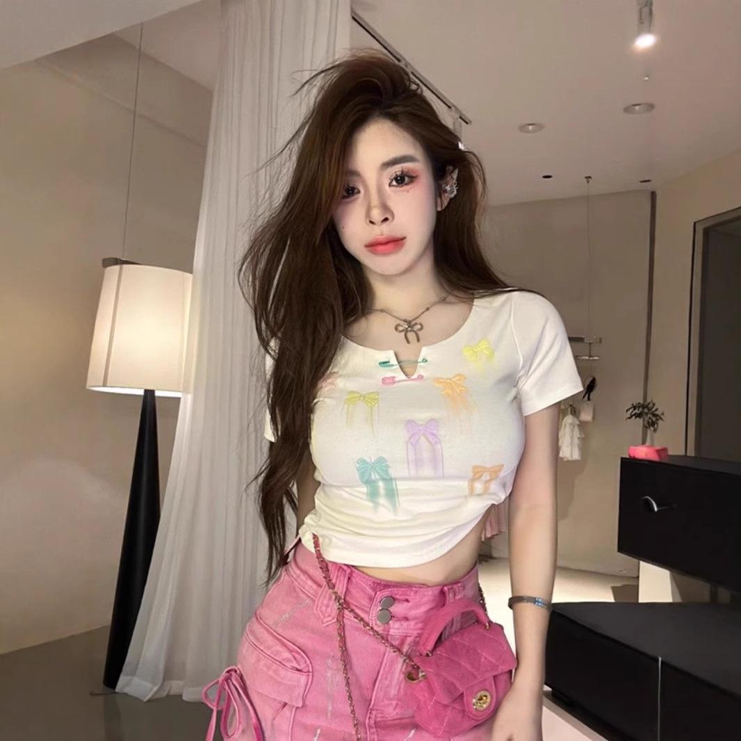 American Bow Puff Print Slim Fit T-shirt - Women s Summer Sweet & Spicy Short Sleeve Top XL
American Bow Puff Print Slim Fit T-shirt - Women s Summer Sweet & Spicy Short Sleeve Top XL