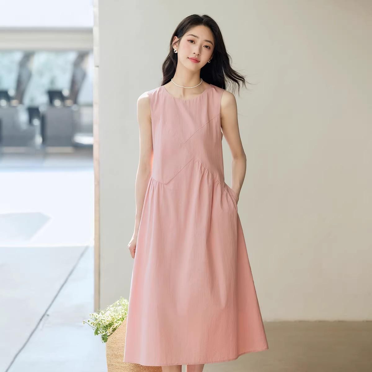 French Platycodon pink sleeveless vest dress women s summer new gentle wind small student temperament long dress S розовый
French Platycodon pink sleeveless vest dress women s summer new gentle wind small student temperament long dress S розовый