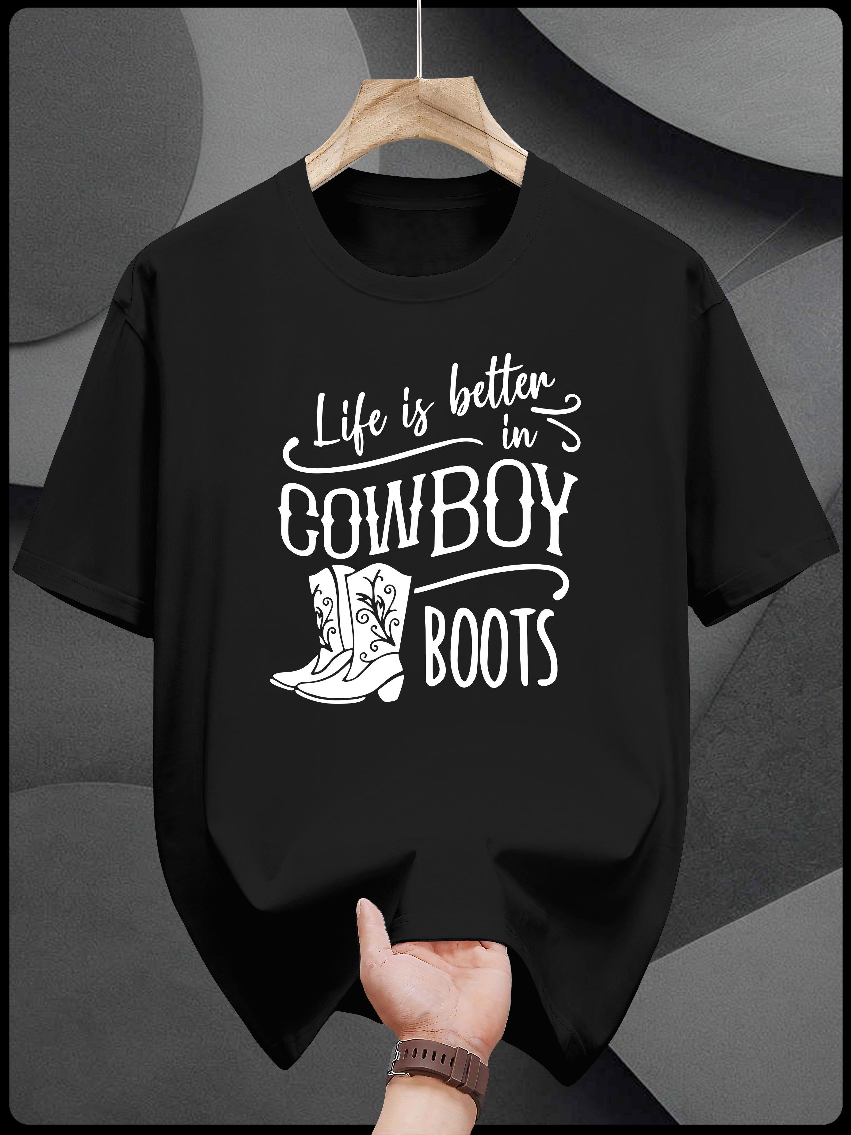 Casual Short Sleeve T-shirt with Life is Better in Cowboy Boots Graphic Print - Navy Blue Summer Tee for Adults XXL
Casual Short Sleeve T-shirt with Life is Better in Cowboy Boots Graphic Print - Navy Blue Summer Tee for Adults XXL