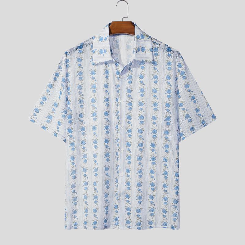 INCERUN Summer Men Lapel Neck Short Sleeve Lace Crochet Hollow Casual Shirts S синий
INCERUN Summer Men Lapel Neck Short Sleeve Lace Crochet Hollow Casual Shirts S синий