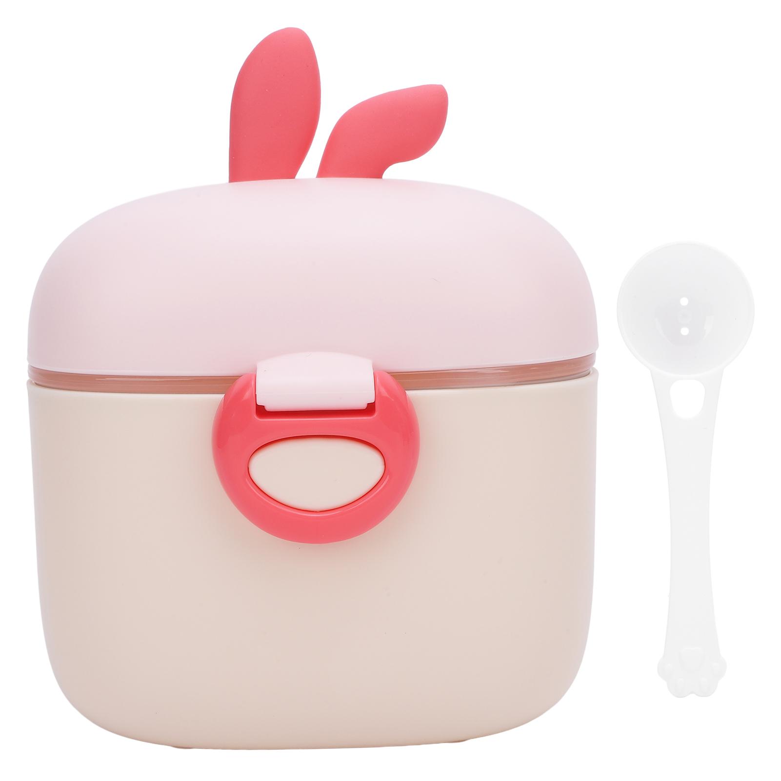 Держатель дозатора детского питания из полипропилена в форме кролика, герметичный контейнер для хранения сухого молока большой емкости розовый