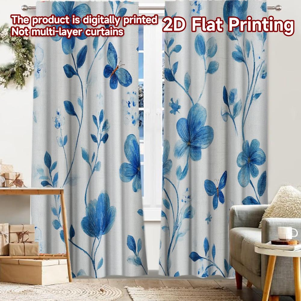 2pcs, 2D FLAT PRINTING Curtains (Without Rod) Blue Blossom Wings Christmas holiday curtains Polyester Easy Install Curtains 52.50 × 116.00 cm 2 pcs
2pcs, 2D FLAT PRINTING Curtains (Without Rod) Blue Blossom Wings Christmas holiday curtains Polyester Easy Install Curtains 52.50 × 116.00 cm 2 pcs