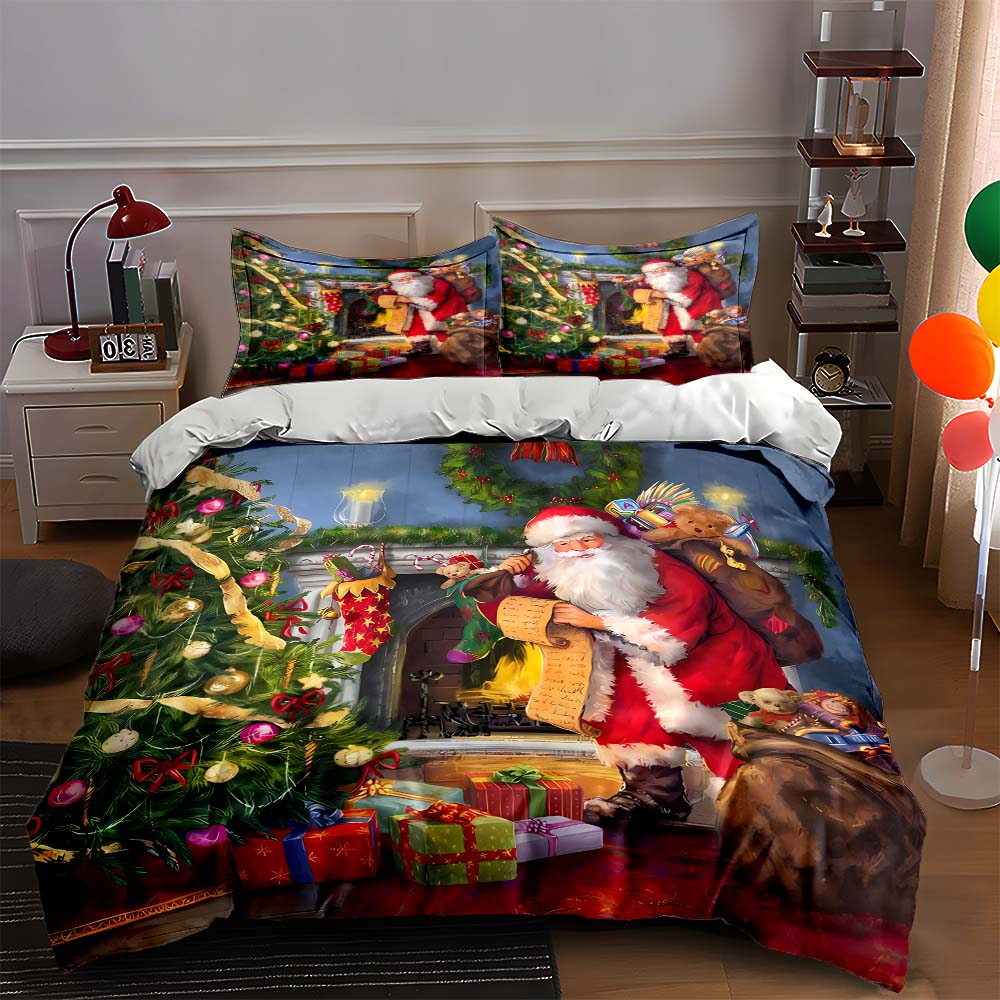Santa Christmas scene Bedding Duvet cover sets Duvet covers Pillowcases gifts (1 * Duvet Cover 2 * Pillowcases, without duvet insert) 135x200cm
Santa Christmas scene Bedding Duvet cover sets Duvet covers Pillowcases gifts (1 * Duvet Cover 2 * Pillowcases, without duvet insert) 135x200cm
