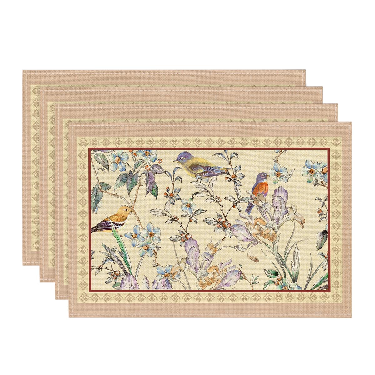Blue Birds Flowers Blossom Placemats Set of 4, 12x18 Inch Table Mats for Table Runner Party Kitchen Dining Decoration 12 x 18 , Rectangular 4 Pcs
Blue Birds Flowers Blossom Placemats Set of 4, 12x18 Inch Table Mats for Table Runner Party Kitchen Dining Decoration 12 x 18 , Rectangular 4 Pcs