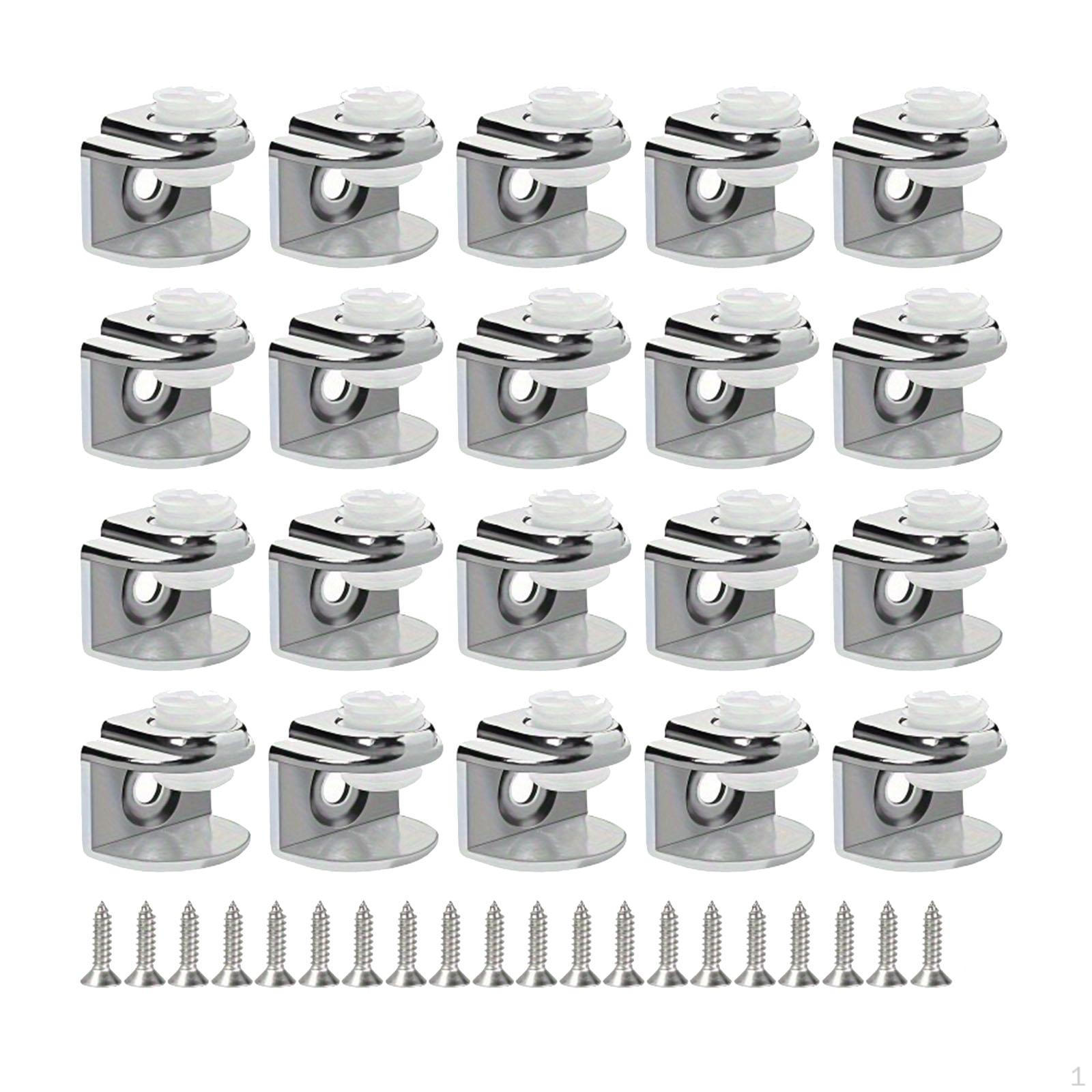 20 Pieces Glass Shelf Brackets Clamp Adjustable Hardware Versatile for 3-8mm Clip Holder
20 Pieces Glass Shelf Brackets Clamp Adjustable Hardware Versatile for 3-8mm Clip Holder