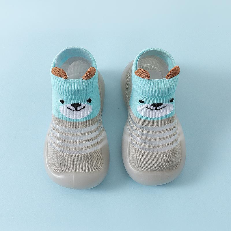Детские носки, летние сетчатые нескользящие домашние детские прогулочные туфли, дышащие, теплые, эластичные носки для мальчиков и девочек, кроссовки с мягкой подошвой 0-6M(Insole 11.5cm)