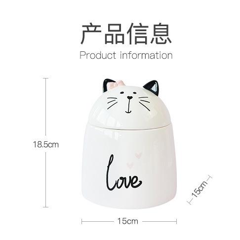 Ceramic Jar with Lid Cute Cat Ear Sealed Moisture Proof Jar Ring Necklace Jewelry Box Candy Grain Jars Kitchen Storage Container
Ceramic Jar with Lid Cute Cat Ear Sealed Moisture Proof Jar Ring Necklace Jewelry Box Candy Grain Jars Kitchen Storage Container