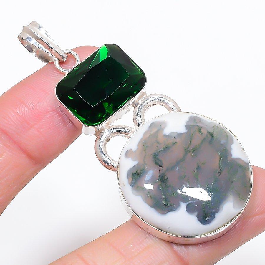 Натуральный Древесный Агат, Диопсид 925 Стерлинговое Серебро Ювелирная Подвеска 2.56 D8q22
Натуральный Древесный Агат, Диопсид 925 Стерлинговое Серебро Ювелирная Подвеска 2.56 D8q22