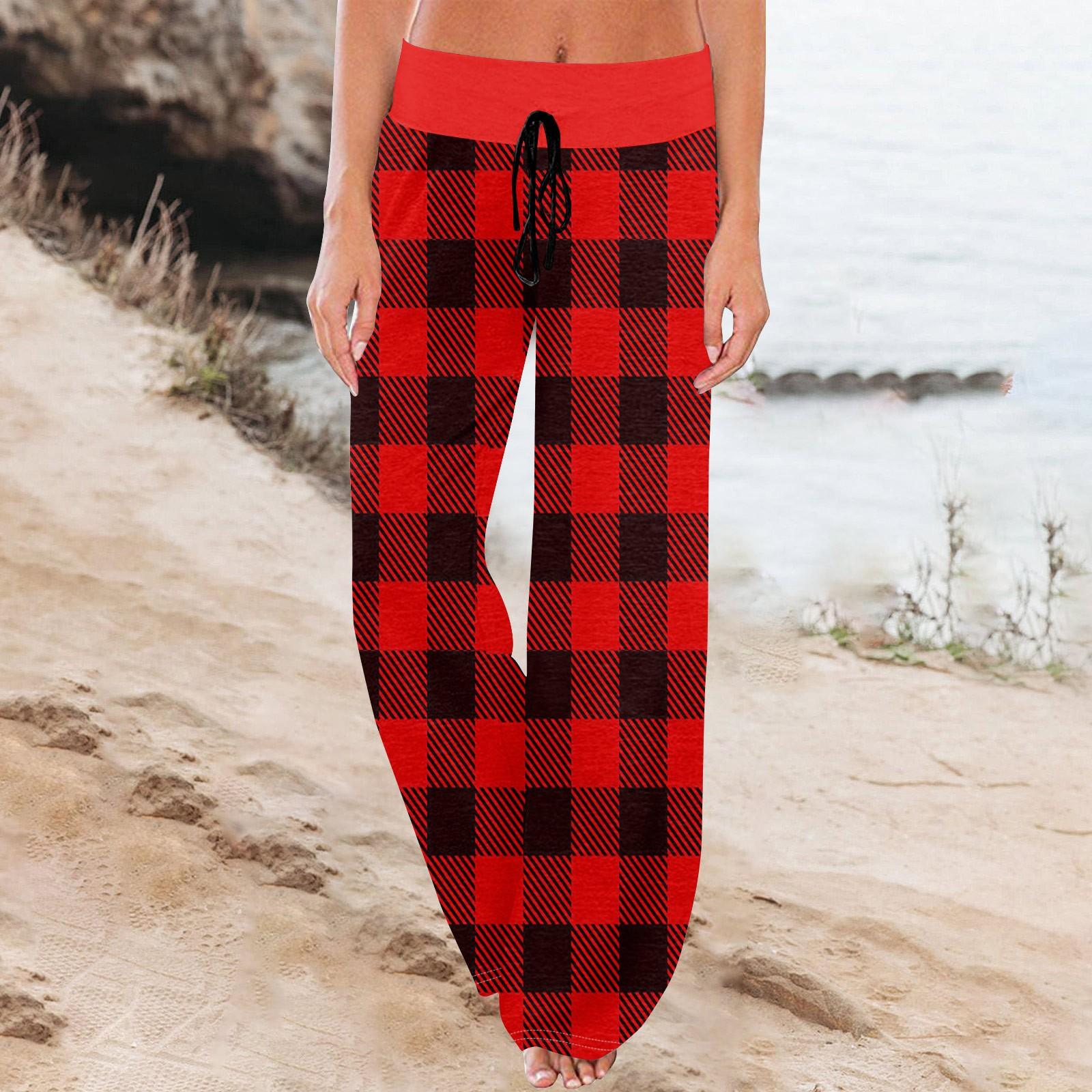 Женские удобные пижамные штаны с карманами, клетчатым принтом, широкими штанинами и завязками XL красный
Женские удобные пижамные штаны с карманами, клетчатым принтом, широкими штанинами и завязками XL красный