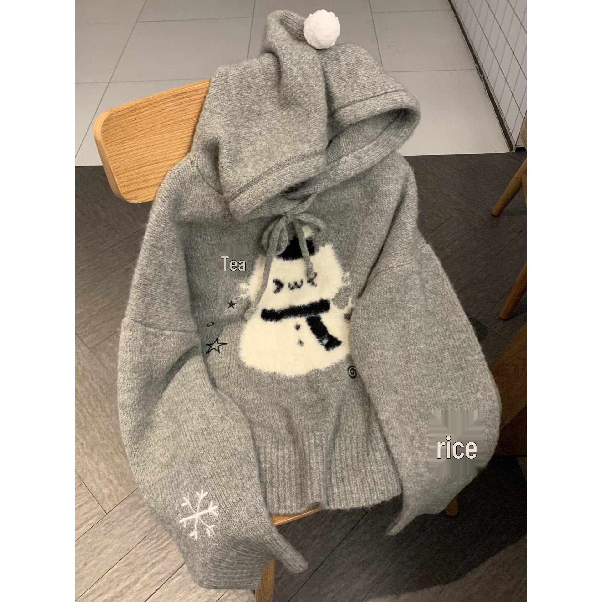 Женский милый свитер с капюшоном и снеговиком - Уютный вязаный топ для осени/зимы L (Recommended 105-115 lbs) серый
Женский милый свитер с капюшоном и снеговиком - Уютный вязаный топ для осени/зимы L (Recommended 105-115 lbs) серый