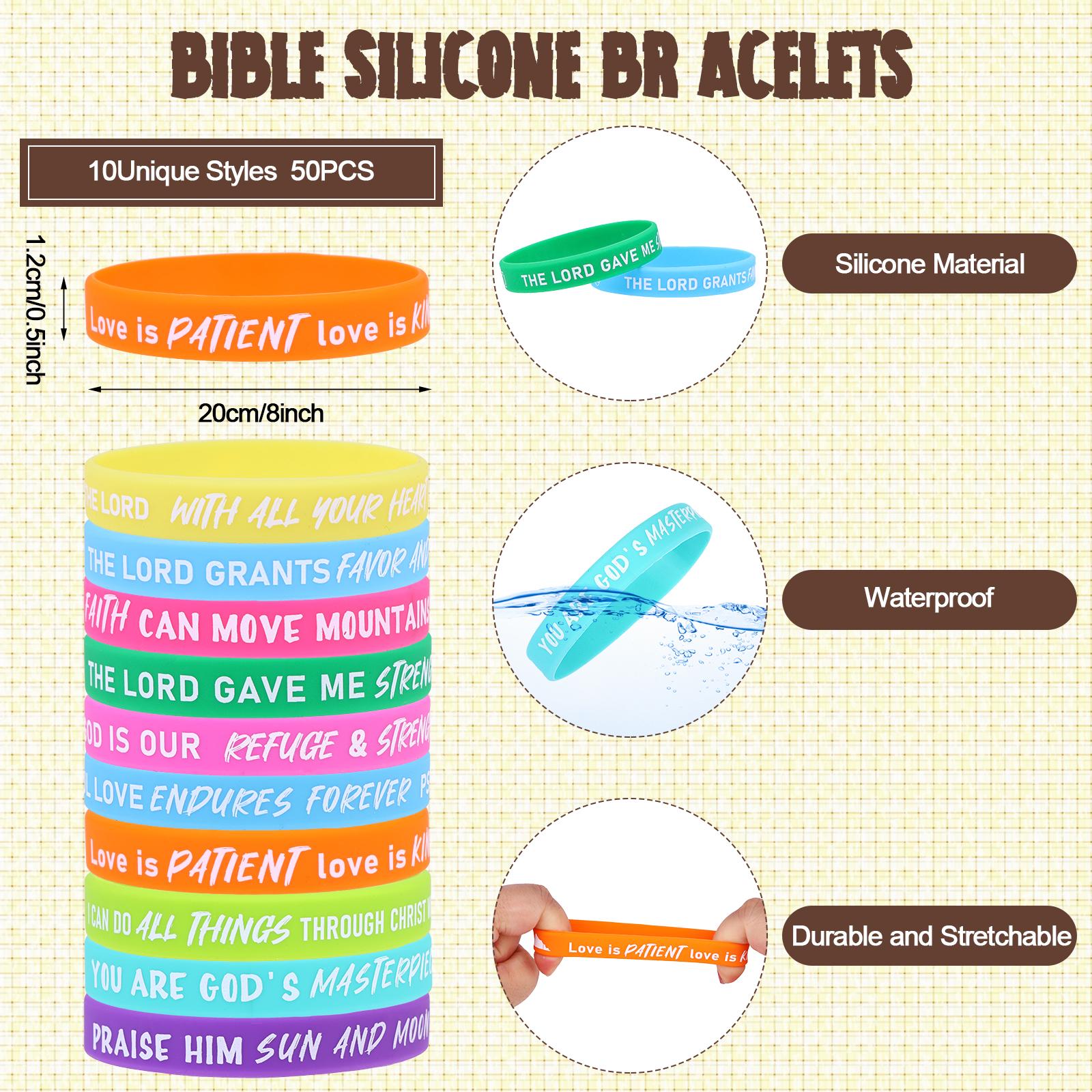 50 Pcs Religious Silicone Bracelets Bible Silicone Wirstbands Christian Scripture Rubber Bracelets Bible Verse Bracelets Jesus I 50PCS
50 Pcs Religious Silicone Bracelets Bible Silicone Wirstbands Christian Scripture Rubber Bracelets Bible Verse Bracelets Jesus I 50PCS