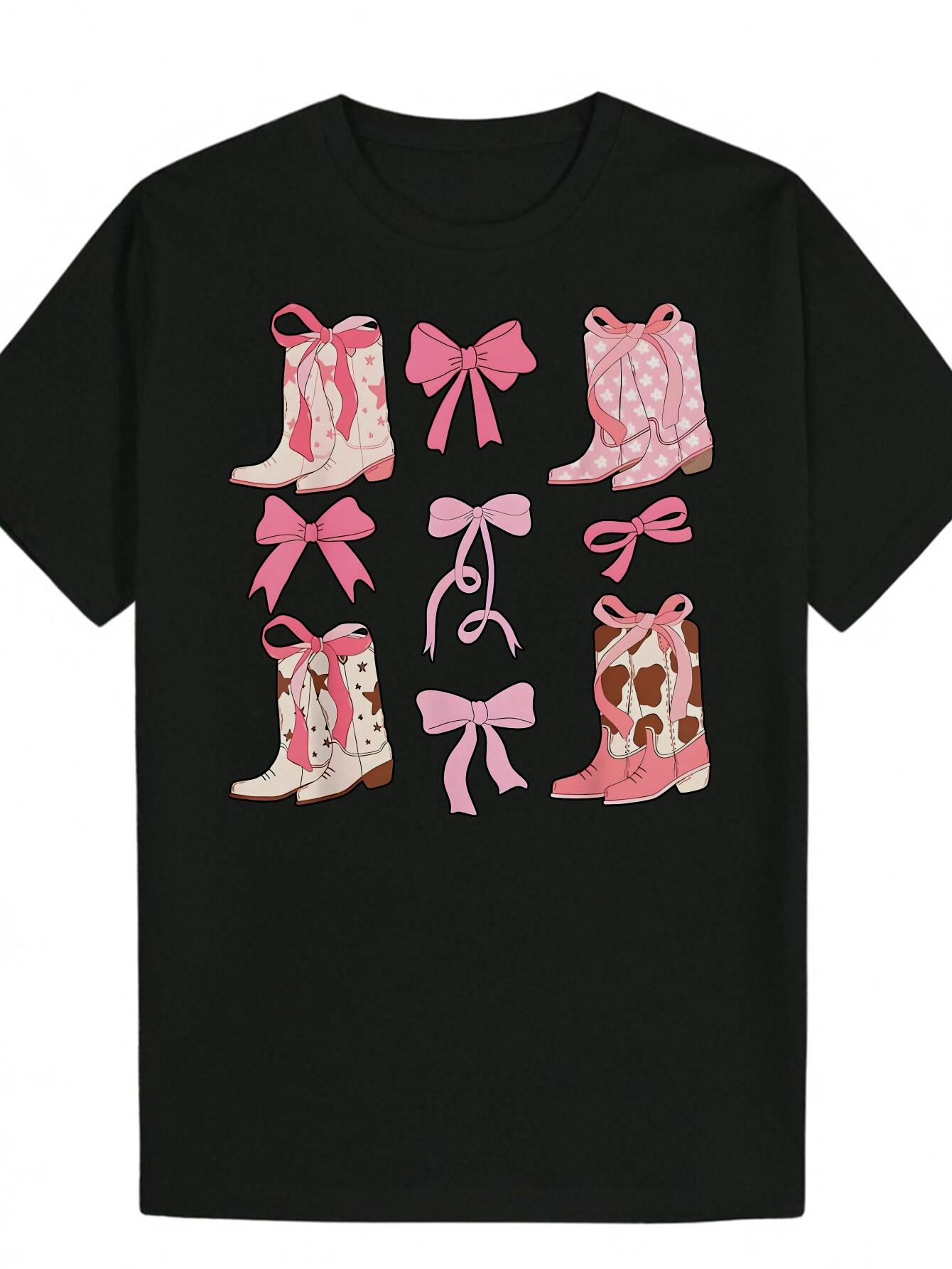 Crew Neck Polyester T-shirt with Cowboy Boots & Bow Print - Lightweight XXL
Crew Neck Polyester T-shirt with Cowboy Boots & Bow Print - Lightweight XXL