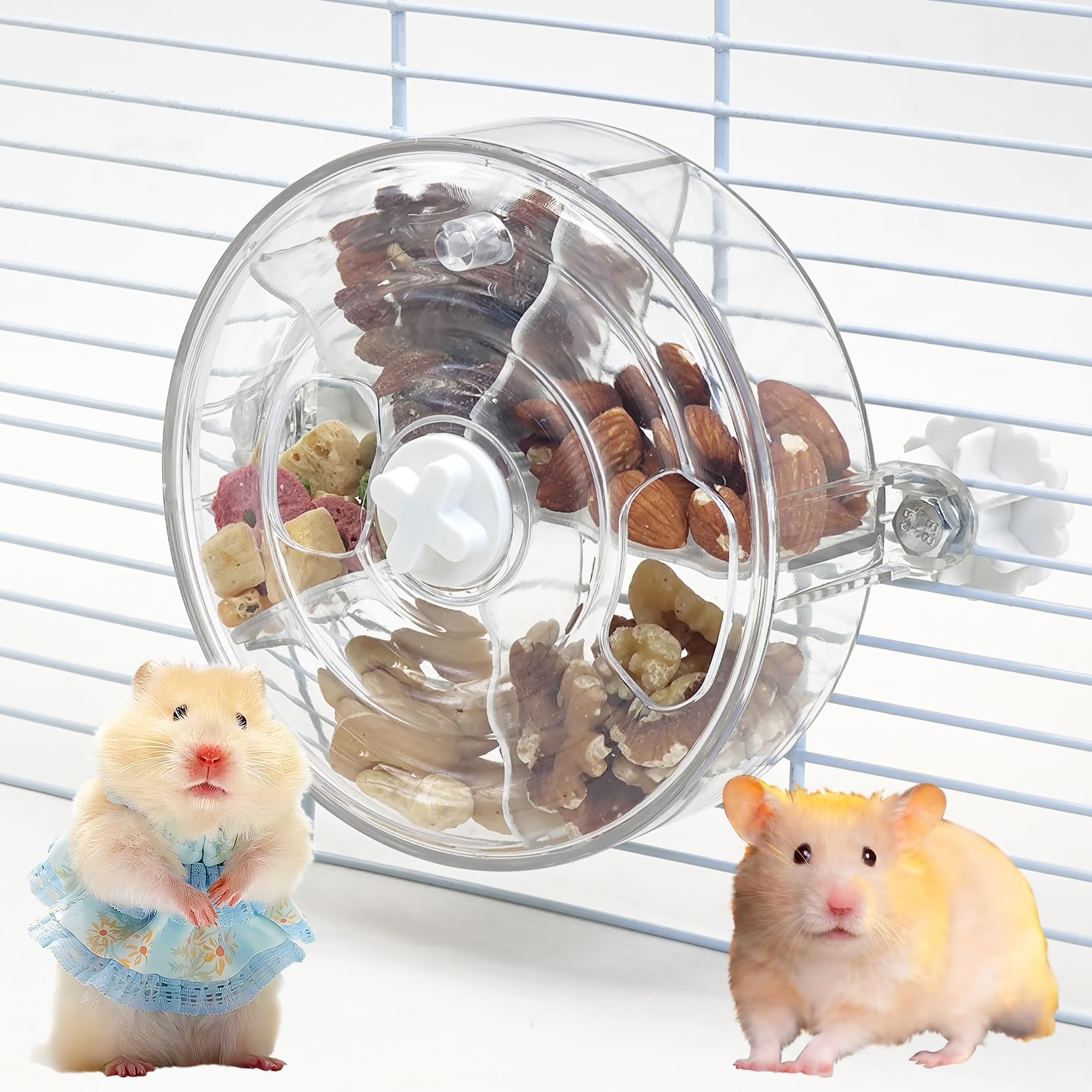 VCEPJH Rat Foraging Toy Interactive Slow Feeder with Transparent Rotating Treat Dispenser Wheel for Enrichment Activities Pet Rat Cage Accessories білий
VCEPJH Rat Foraging Toy Interactive Slow Feeder with Transparent Rotating Treat Dispenser Wheel for Enrichment Activities Pet Rat Cage Accessories білий