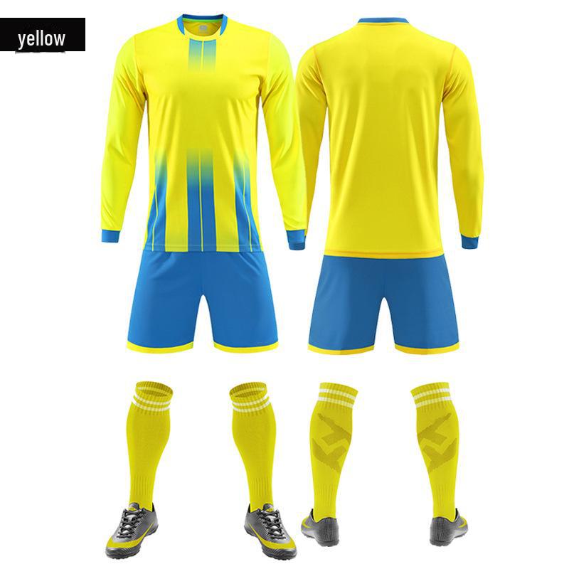 Мужская футбольная форма с длинным рукавом и напечатанными номерами, тренировочная форма для команды, футбольная одежда для взрослых на осень/зиму M жёлтый
Мужская футбольная форма с длинным рукавом и напечатанными номерами, тренировочная форма для команды, футбольная одежда для взрослых на осень/зиму M жёлтый