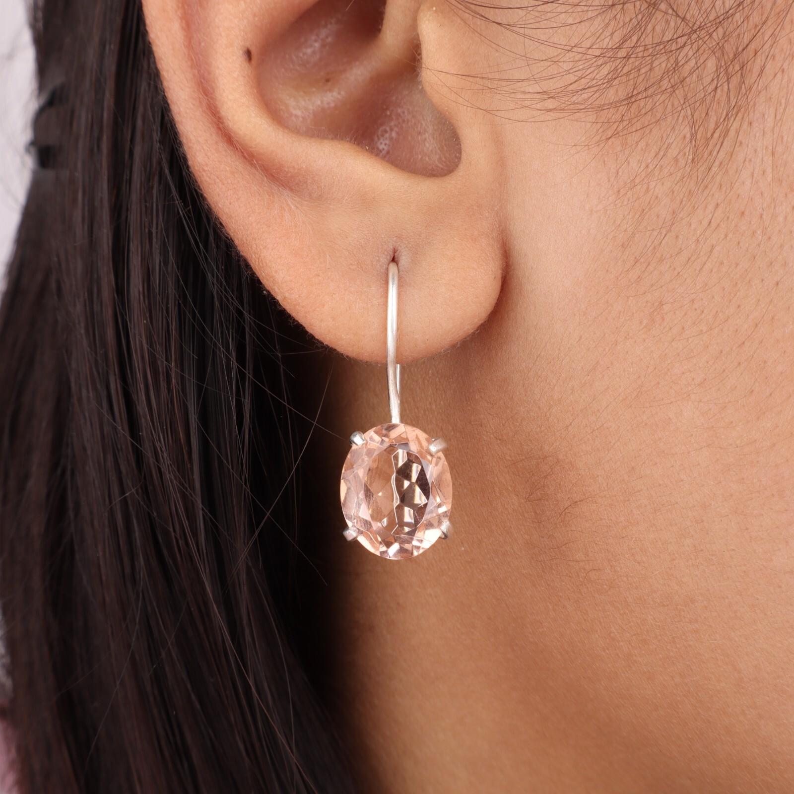 Peach Tourmaline Gemstone 925 Sterling Silver Handcrafted Women Earrings 1.05 EE-173-45
Peach Tourmaline Gemstone 925 Sterling Silver Handcrafted Women Earrings 1.05 EE-173-45