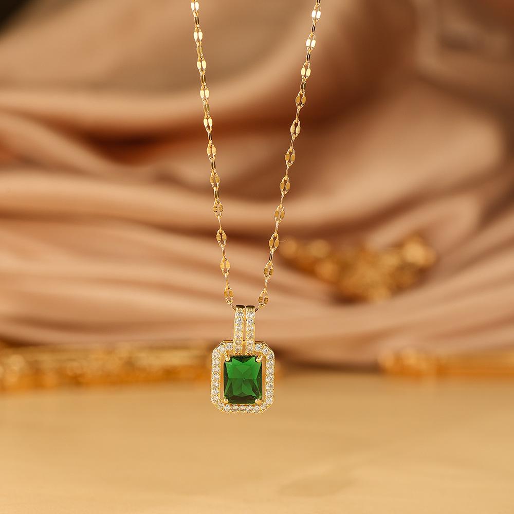 High-End Women s Stainless Steel Necklace with Large Gem and Diamond-Accented Zircon Pendant
High-End Women s Stainless Steel Necklace with Large Gem and Diamond-Accented Zircon Pendant