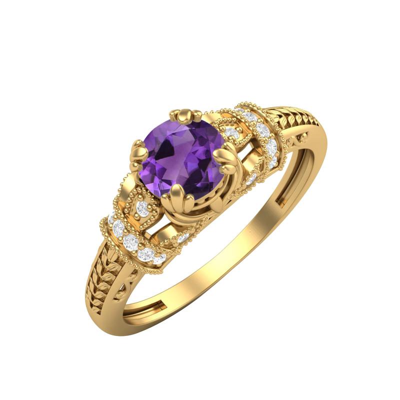 5MM Round Amethyst Gemstone 925 Sterling Silver Gold Plated Solitaire Blossom Design Women Wedding Ring 11.5
5MM Round Amethyst Gemstone 925 Sterling Silver Gold Plated Solitaire Blossom Design Women Wedding Ring 11.5
