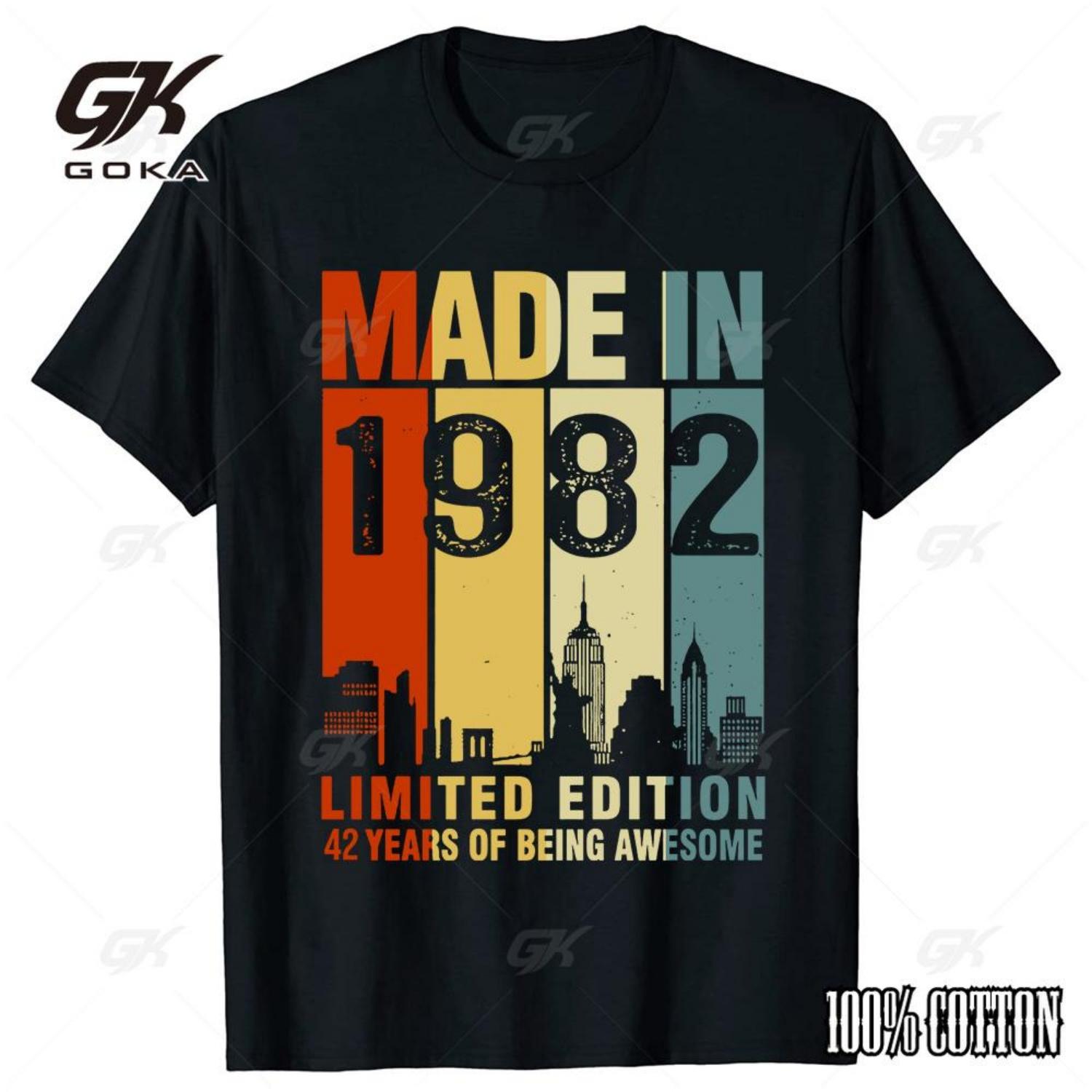Funny Made In 1982 Limited Edition 42 Years Of Being Awesome Graphic Tshirt Casual Men s and Women s Short Sleeve Tops S чёрный
Funny Made In 1982 Limited Edition 42 Years Of Being Awesome Graphic Tshirt Casual Men s and Women s Short Sleeve Tops S чёрный