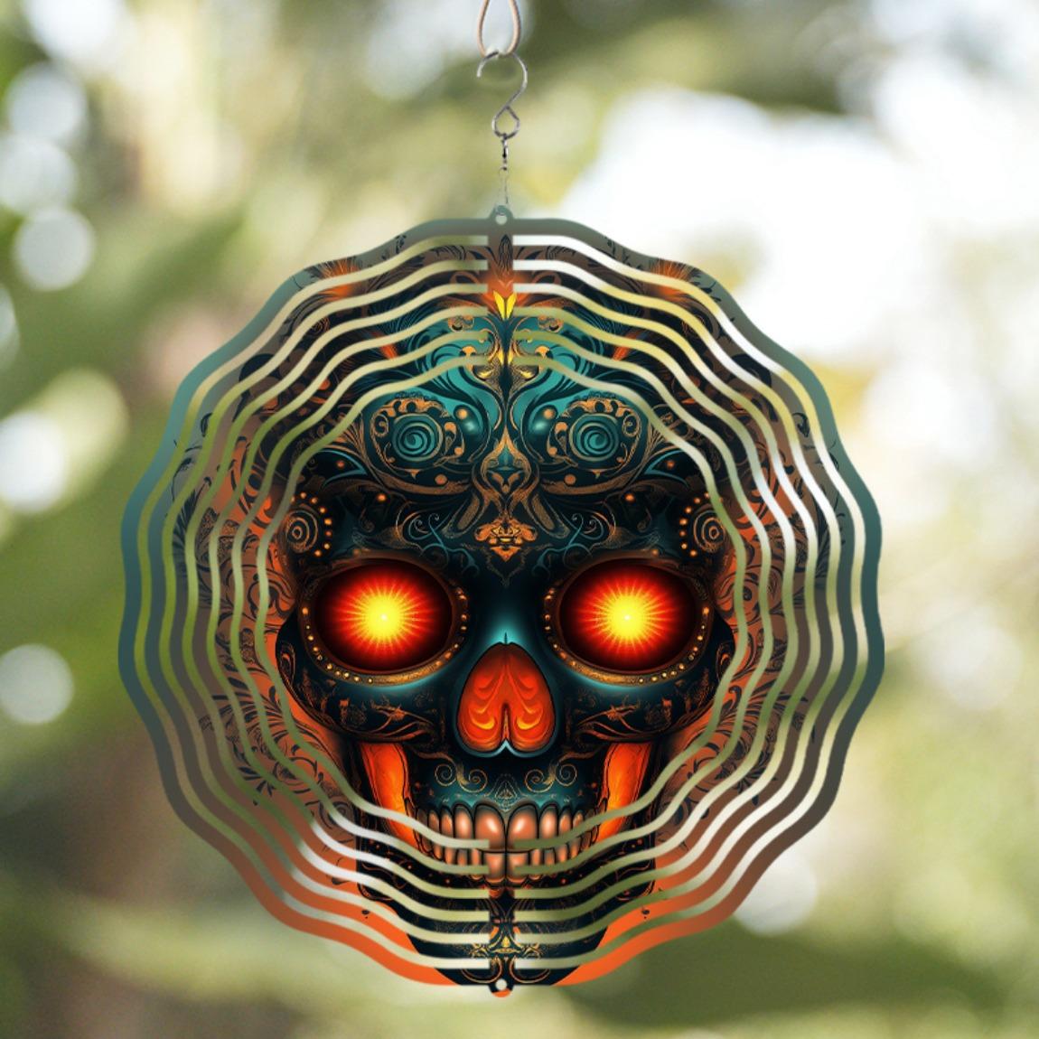 10 Inch Metal Hanging Skull Wind Chime with 360 Degree Rotating Hook No Battery Needed for Spring Summer Balcony Yard Decoration Gift 01A
10 Inch Metal Hanging Skull Wind Chime with 360 Degree Rotating Hook No Battery Needed for Spring Summer Balcony Yard Decoration Gift 01A