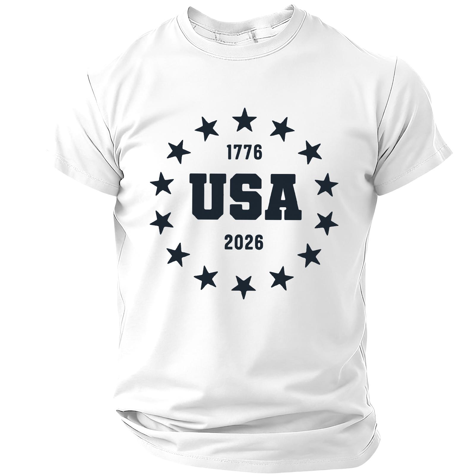 Men s Casual Lightweight Breathable Short Sleeve Crew Neck T-Shirt with Printed Letter Design USA 1776-2026 Suitable for Everyday Wear XXL білий
Men s Casual Lightweight Breathable Short Sleeve Crew Neck T-Shirt with Printed Letter Design USA 1776-2026 Suitable for Everyday Wear XXL білий