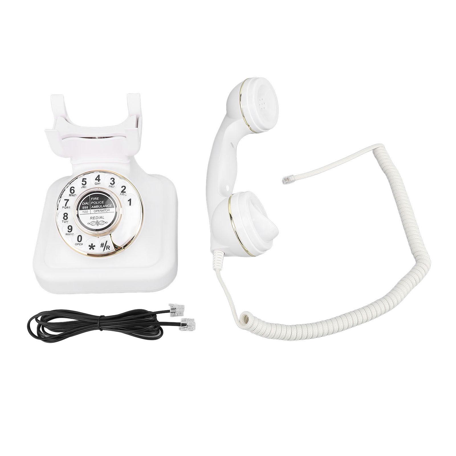 Поворотный ретро телефон с регулируемой громкостью, винтажный проводной телефон, стационарный телефон для дома White
Поворотный ретро телефон с регулируемой громкостью, винтажный проводной телефон, стационарный телефон для дома White