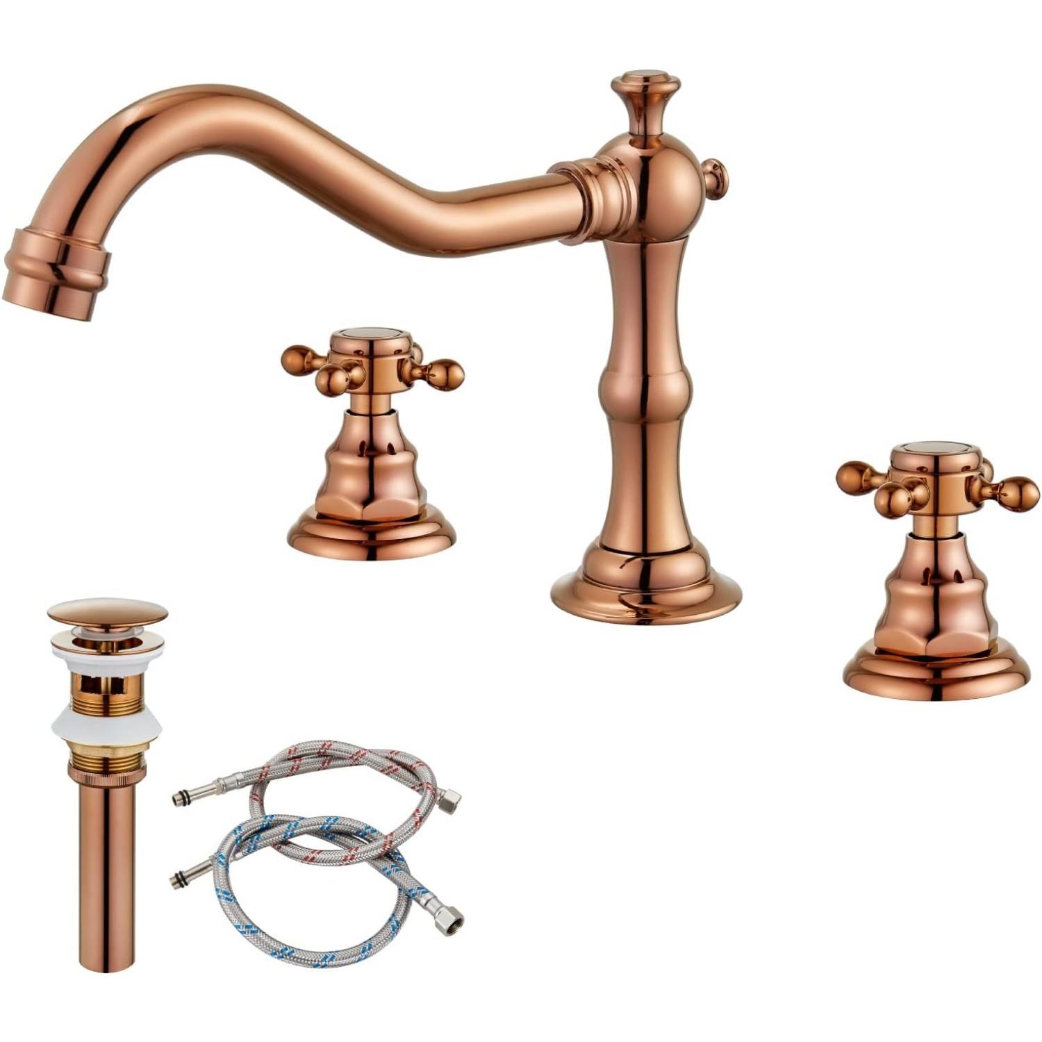 Gotonovo смеситель для раковины в ванной на 3 отверстия, смеситель с двойной крестообразной ручкой, раковина для ванной, умывальник, горячая и холодная вода, сливной кран, состаренная латунь розового золота
Gotonovo смеситель для раковины в ванной на 3 отверстия, смеситель с двойной крестообразной ручкой, раковина для ванной, умывальник, горячая и холодная вода, сливной кран, состаренная латунь розового золота