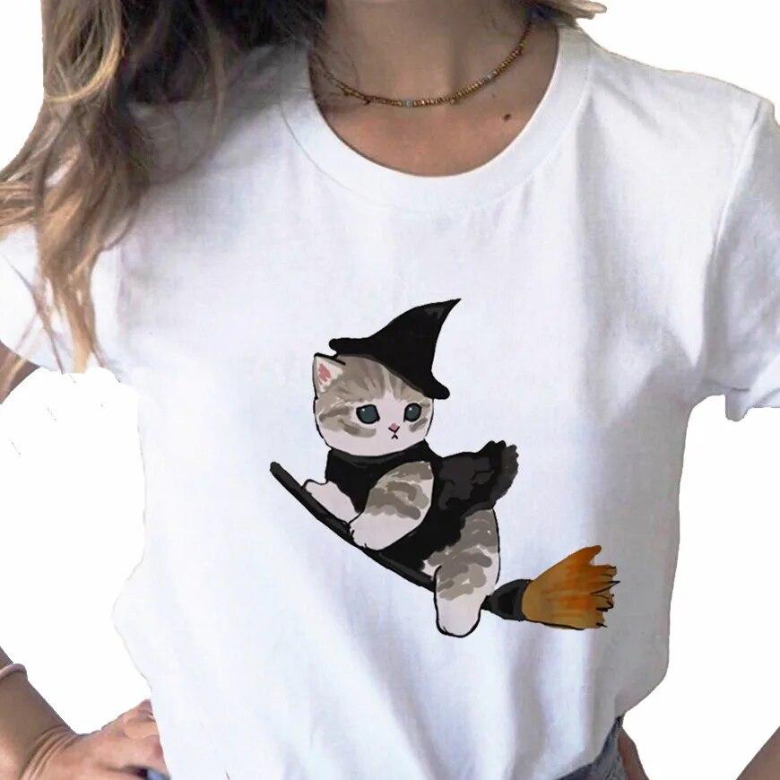 Прекрасная летняя женская футболка с графическим принтом Kawaii Cats, повседневная белая рубашка с круглым воротником, топы с короткими рукавами
Прекрасная летняя женская футболка с графическим принтом Kawaii Cats, повседневная белая рубашка с круглым воротником, топы с короткими рукавами