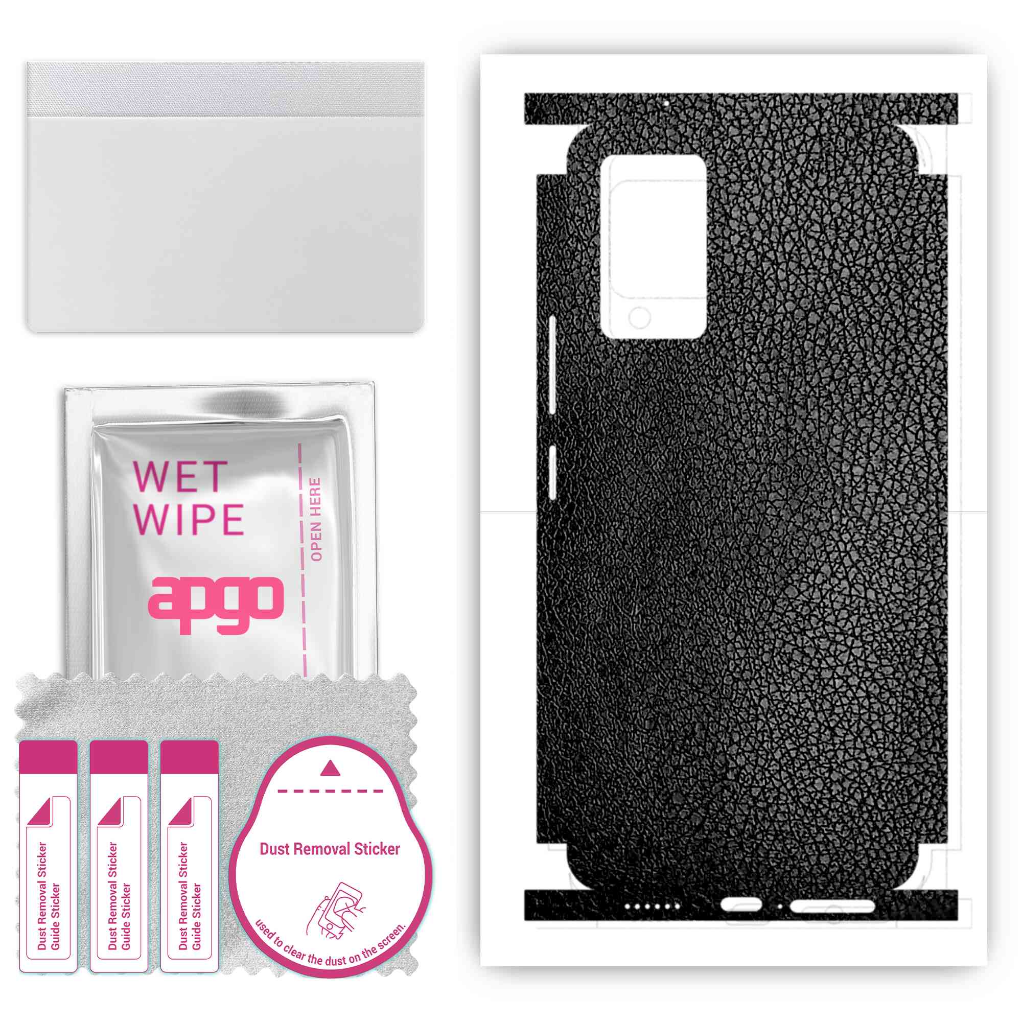 Apgo Protective Skin Sticker for the back+sides compatible with Vivo V21, Full Wrap Film, Foil, Vinyl - Pattern Black Leather
Apgo Protective Skin Sticker for the back+sides compatible with Vivo V21, Full Wrap Film, Foil, Vinyl - Pattern Black Leather