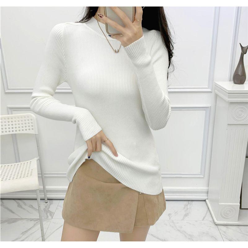 Minimalist Elegant Half-High Collar Long Sleeves Slim-Fit Slimming Pullover White All yards
Minimalist Elegant Half-High Collar Long Sleeves Slim-Fit Slimming Pullover White All yards
