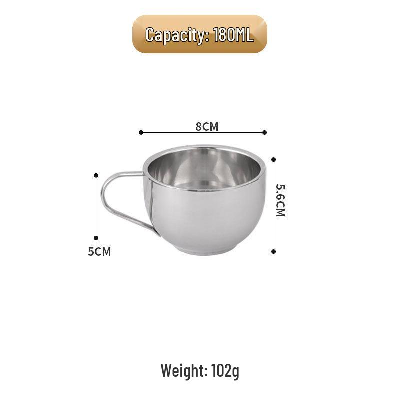 European Style Double-Layer 304 Stainless Steel Mug & Saucer Set - Anti-Scald for Coffee, Milk, Tea. Customizable. 304 Stainless Steel
European Style Double-Layer 304 Stainless Steel Mug & Saucer Set - Anti-Scald for Coffee, Milk, Tea. Customizable. 304 Stainless Steel