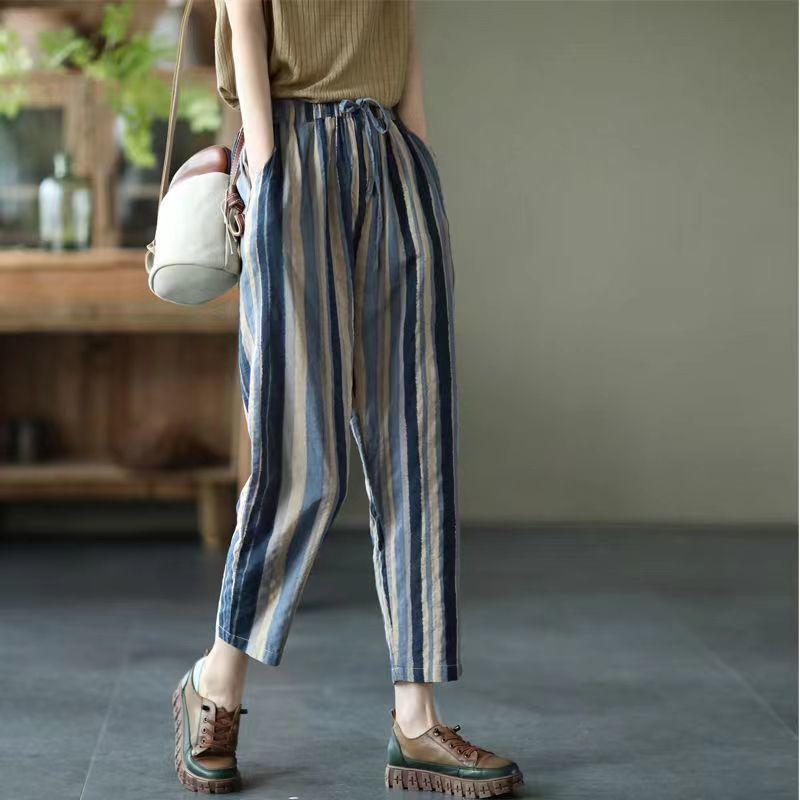 Women s Loose Casual Stripe Pants Thin Cotton Linen Harlan Summer Vintage Trousers XXXXL зелений
Women s Loose Casual Stripe Pants Thin Cotton Linen Harlan Summer Vintage Trousers XXXXL зелений