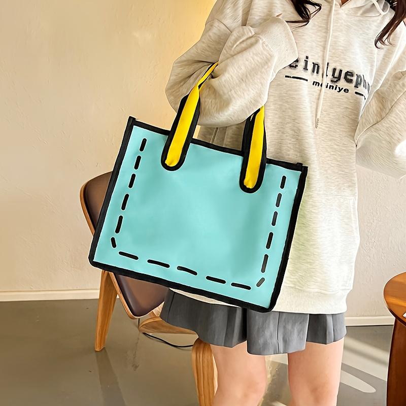 Unique Graffiti Cartoon Canvas Handbag - Zippered closure, durable and stylish, suitable for pink/gray/green/blue/yellow women
Unique Graffiti Cartoon Canvas Handbag - Zippered closure, durable and stylish, suitable for pink/gray/green/blue/yellow women