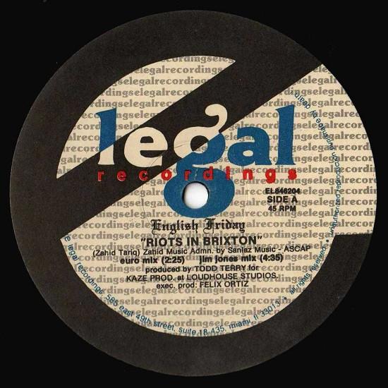 12inch Record ENGLISH FRIDAY - Riots In Brixton / Melodies EL846204 E Legal 1991 US Dance & Electronica Used
12inch Record ENGLISH FRIDAY - Riots In Brixton / Melodies EL846204 E Legal 1991 US Dance & Electronica Used