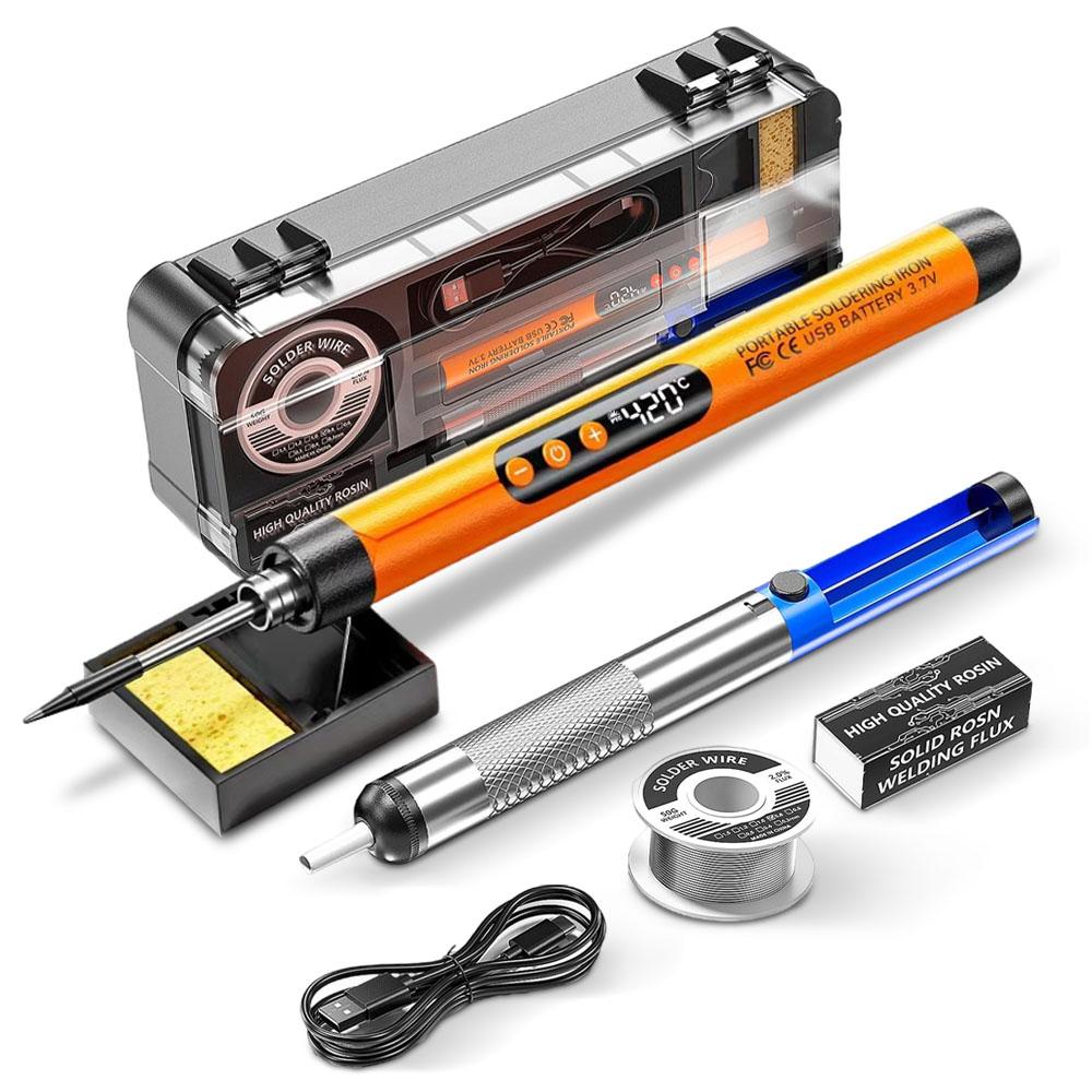 Электрический паяльник ЖК-дисплей Припой Сварочные инструменты 5 передач Регулируемая температура с поглотителем припоя Припой Сварочные инструменты для ремонта