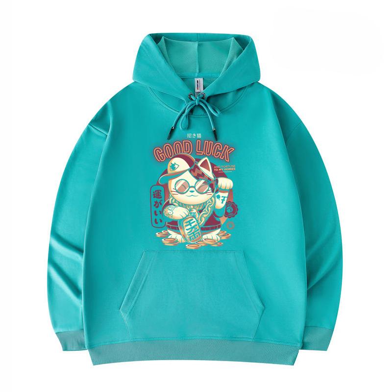 Мужские толстовки Lucky Cat с забавным принтом Harajuku, саржевые толстовки с имитацией хлопка в стиле Харадзюку
Мужские толстовки Lucky Cat с забавным принтом Harajuku, саржевые толстовки с имитацией хлопка в стиле Харадзюку