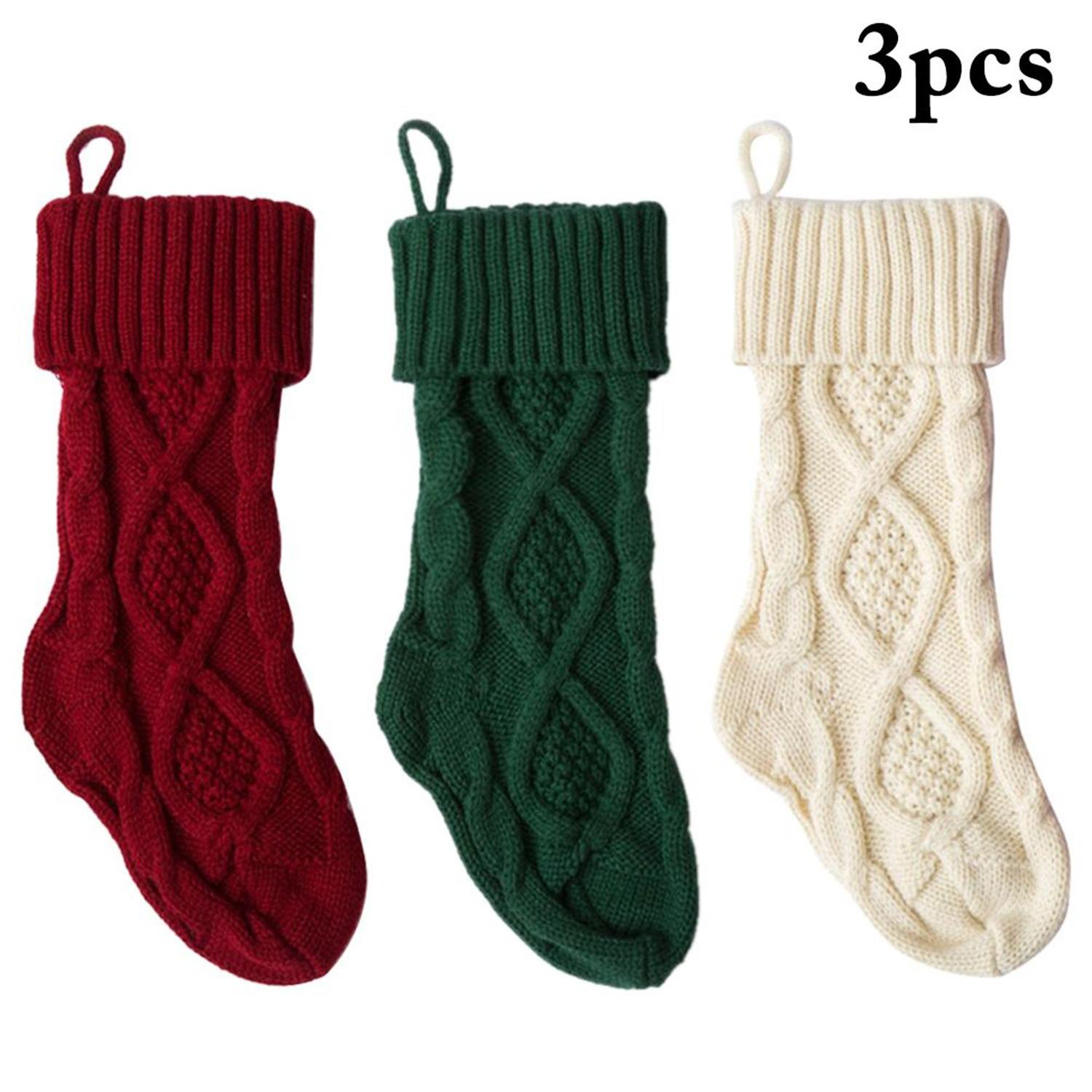 3 шт., рождественские чулки, вязаные рождественские чулки, 14,6 дюймов, двухсторонние подвесные чулки для камина для семьи, рождественские украшения
3 шт., рождественские чулки, вязаные рождественские чулки, 14,6 дюймов, двухсторонние подвесные чулки для камина для семьи, рождественские украшения