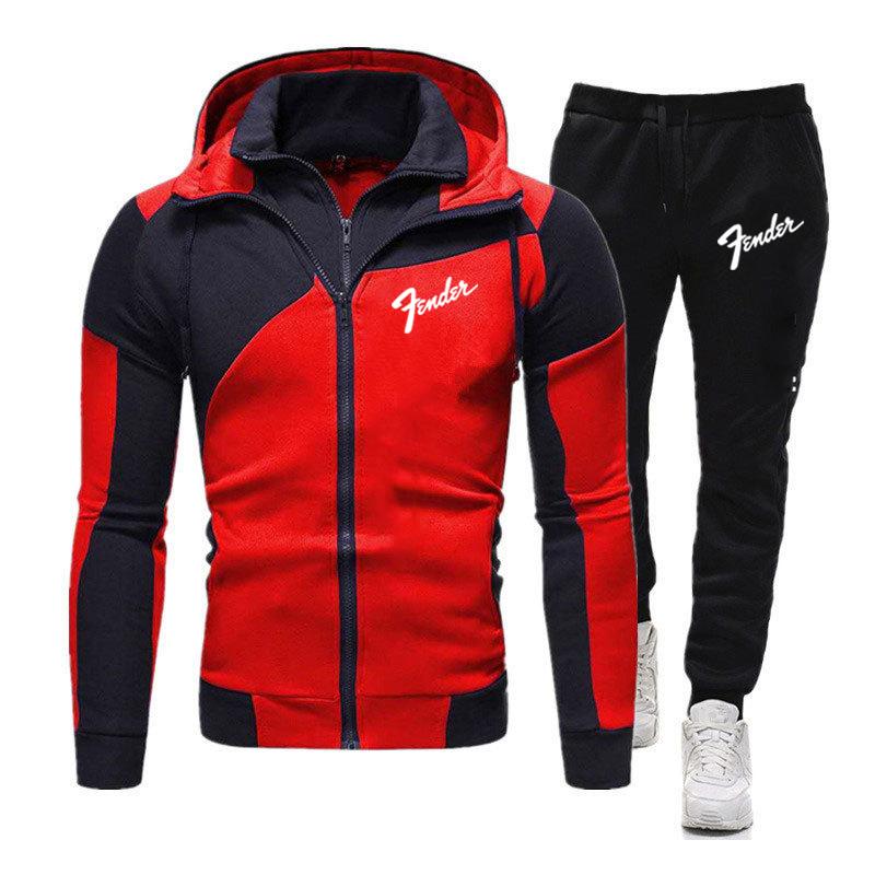2023 New Mens Fender Spring and Autumn Fashion Diagonal Zipper Designe Pullover Hoodie Coat Tops+Casual Pants Sportswear Suits
2023 New Mens Fender Spring and Autumn Fashion Diagonal Zipper Designe Pullover Hoodie Coat Tops+Casual Pants Sportswear Suits