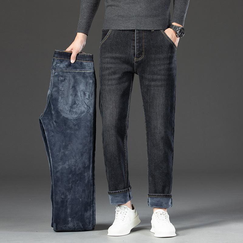 Autumn And Winter Elastic Fleece Warm Jeans Men S Business Loose Straight Leg Pants Winter Casual Plus Plus Size Men S Pants 40 темно-синього кольору
Autumn And Winter Elastic Fleece Warm Jeans Men S Business Loose Straight Leg Pants Winter Casual Plus Plus Size Men S Pants 40 темно-синього кольору