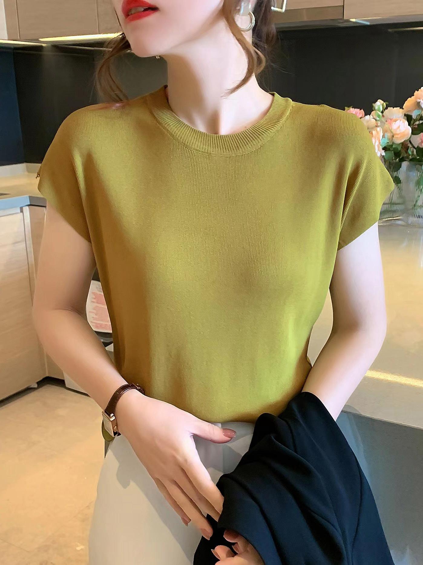 Ice Silk Women s Summer Slim Fit Round Neck Top, 2025 New Style, Solid Color, Versatile Drop Shoulder Short Sleeve One Size горчичный/зелёный
Ice Silk Women s Summer Slim Fit Round Neck Top, 2025 New Style, Solid Color, Versatile Drop Shoulder Short Sleeve One Size горчичный/зелёный