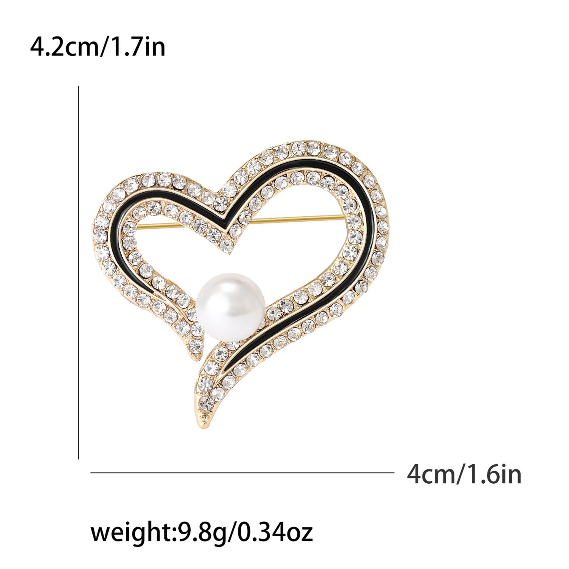 Простая брошь Love с бриллиантами и жемчугом, изысканное модное пальто-корсаж в форме сердца, шаль с антибликовой пряжкой