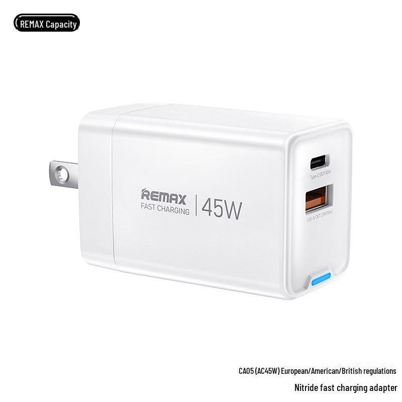 Remax 45W Gallium Nitride Fast Charger for Samsung - EU & UK Compatible
Remax 45W Gallium Nitride Fast Charger for Samsung - EU & UK Compatible