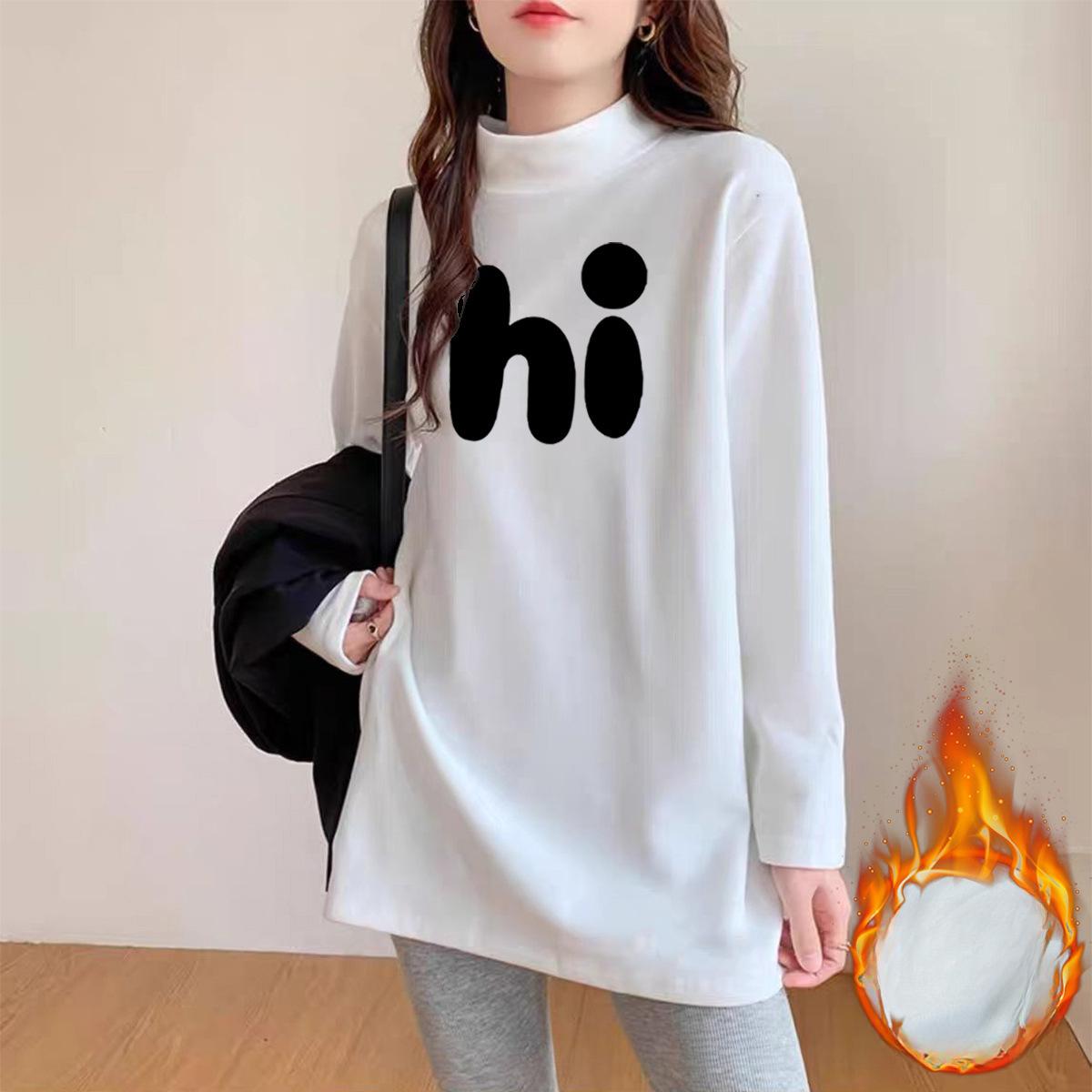 Long-sleeved T-shirt for Female In Autumn and Winter New Relaxed Fit Printed Mid-length Inner Layer Warm Velvet Top Base Shirt B Practical Use S
Long-sleeved T-shirt for Female In Autumn and Winter New Relaxed Fit Printed Mid-length Inner Layer Warm Velvet Top Base Shirt B Practical Use S