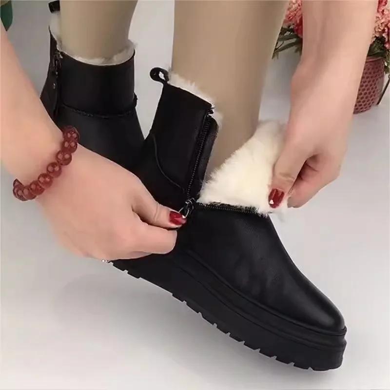 Winter Women s Fleece-Lined Thickened Warm Cotton Boots Soft Leather Anti-Slip Short Amounts Warm Footwear Rubber Soles 39EU/CN40
Winter Women s Fleece-Lined Thickened Warm Cotton Boots Soft Leather Anti-Slip Short Amounts Warm Footwear Rubber Soles 39EU/CN40